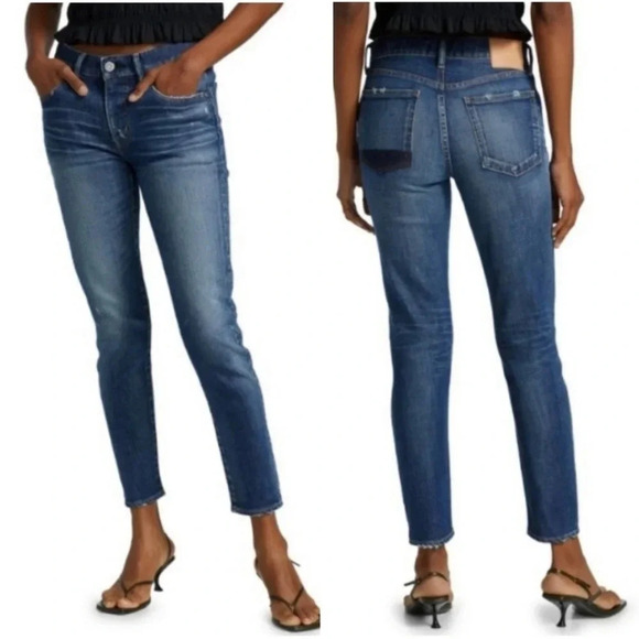 MOUSSY VINTAGE Elgin Distressed Stretch Skinny Ankle Jeans Blue Wash Size 26 - Picture 1 of 13